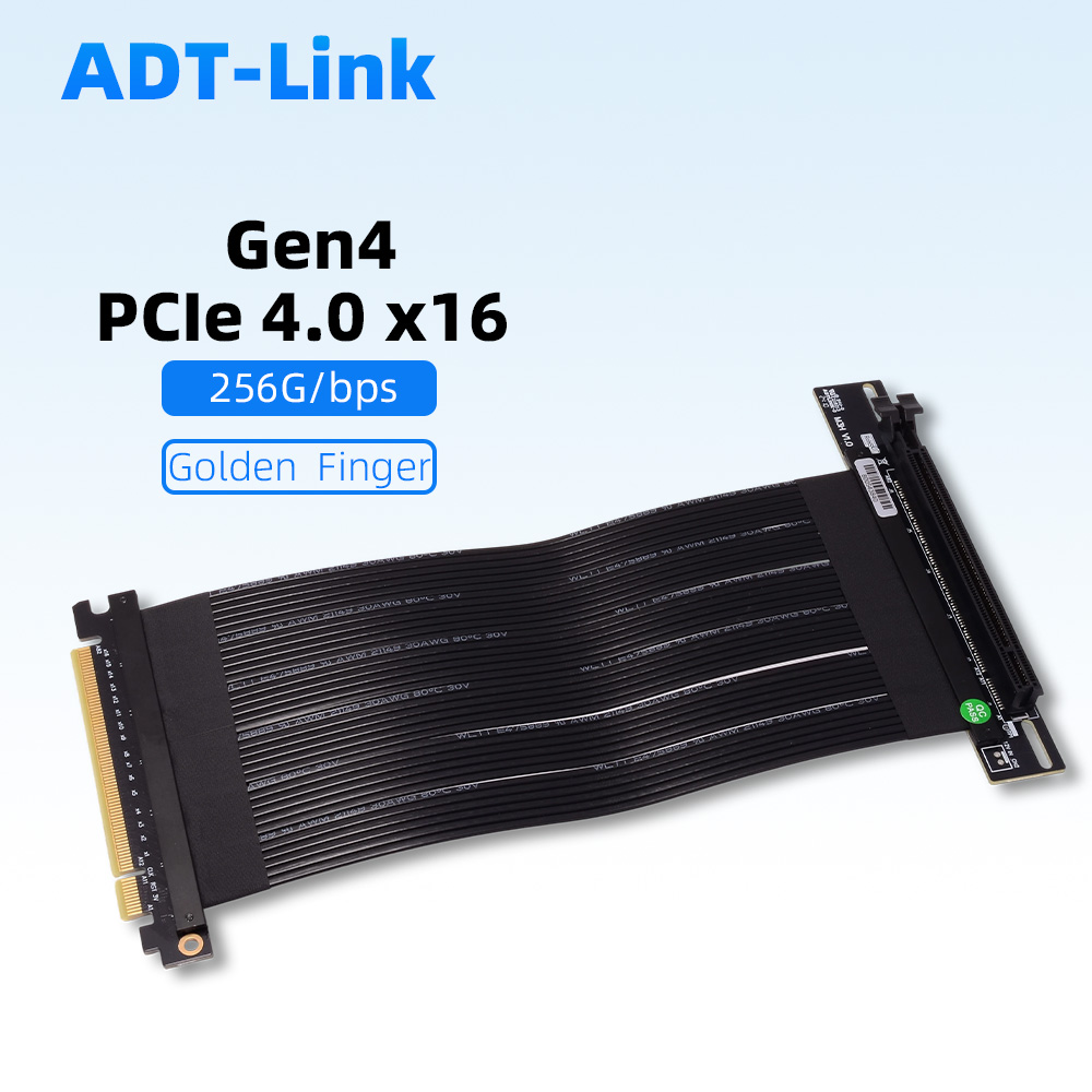 Pcie 4.0 X16 Riser Cable 90 Degree - Кабель-адаптер Riser Silver PCIe 4,0 X16