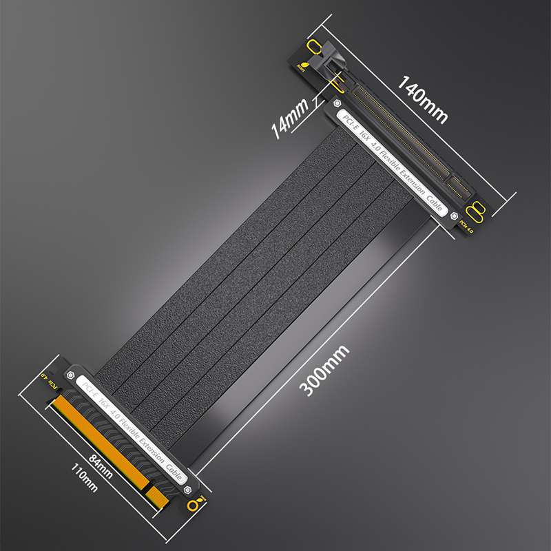 Pcie 4.0 X16 Riser Cable 90 Degree - Гибкий кабель PCI-E X16 4,0, 90