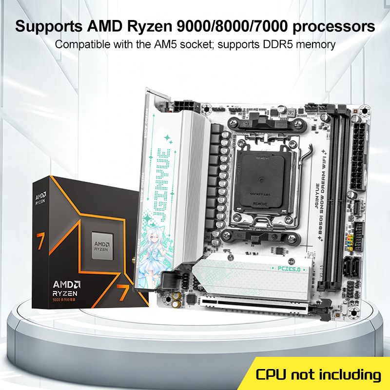 B650 Itx Motherboard Wifi - Материнская плата JGINYUE B850I SNOW DREAM