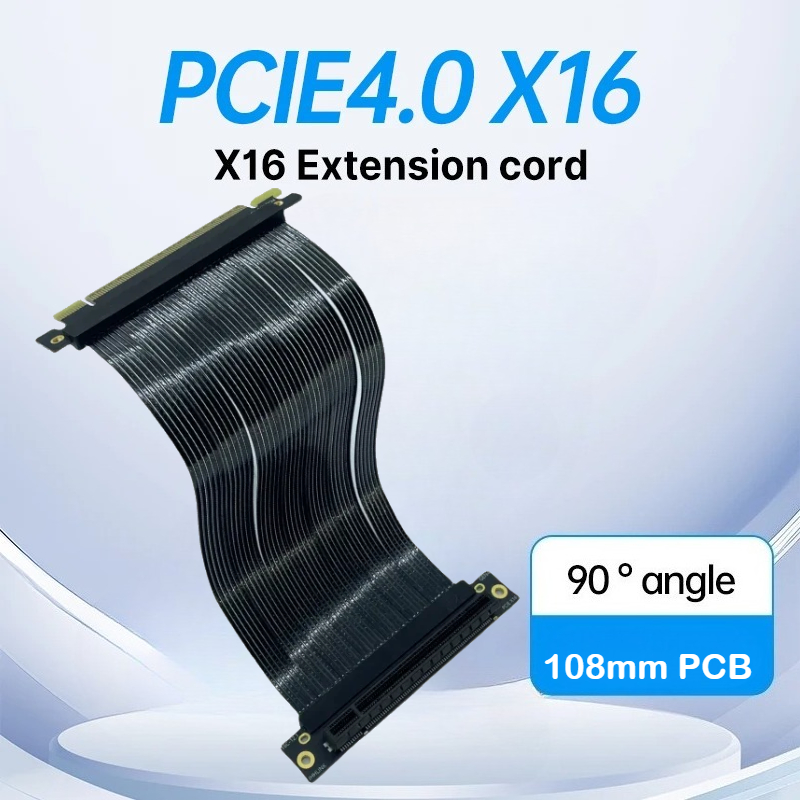 Pcie 4.0 X16 Riser Cable 90 Degree - Экранированный удлинительный кабель видеокарты PCI-E 4.0