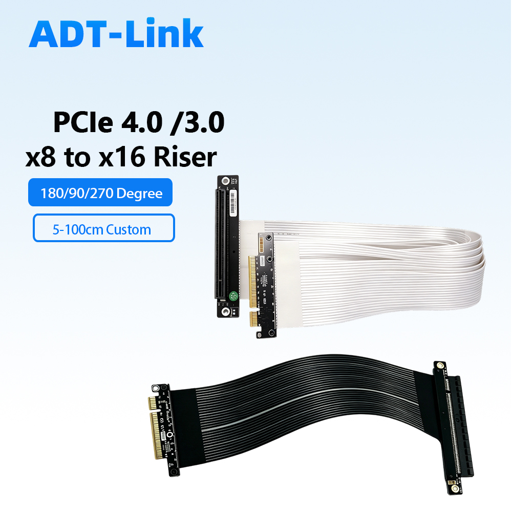 Pcie 4.0 X16 Riser Cable 90 Degree - Кабель-удлинитель ADT-Link PCIe 4.0 / 3.0