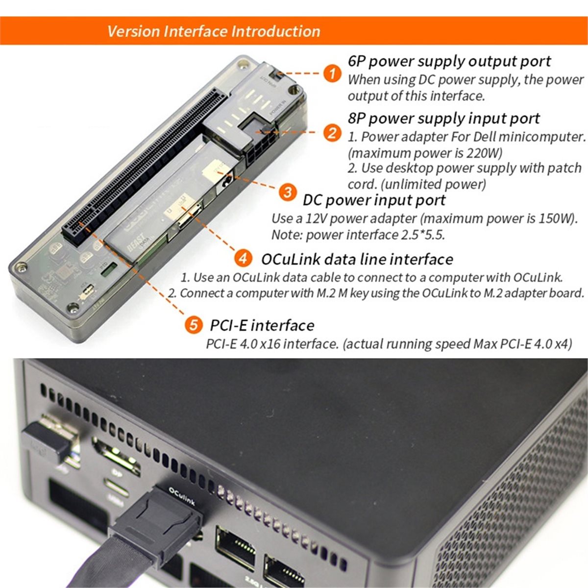 External Gpu Dock Pcie 4.0 Oculink - Акция: Док-станция OCuLink для видеокарт с