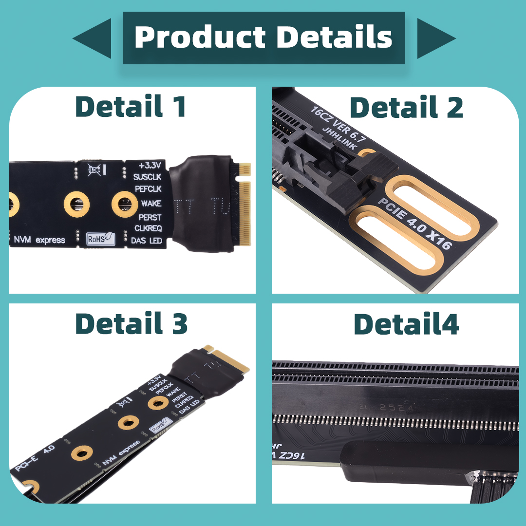 Кабель-адаптер M.2 NVME To PCI – обзор и цена Pcie 4.0 X16 Riser Cable 90 Degree