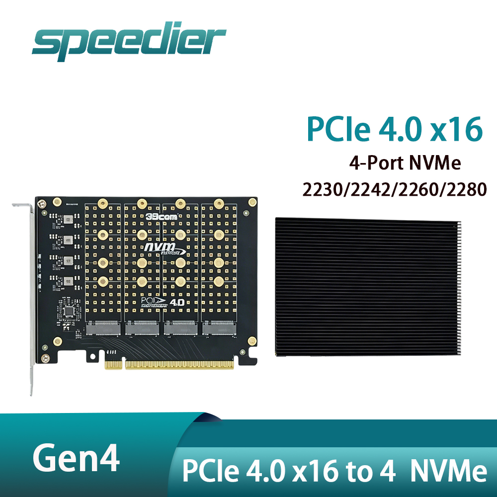 Адаптер-карта PCIe 4.0 X16 для – обзор и цена Quad M.2 Nvme Pcie Bifurcation Card