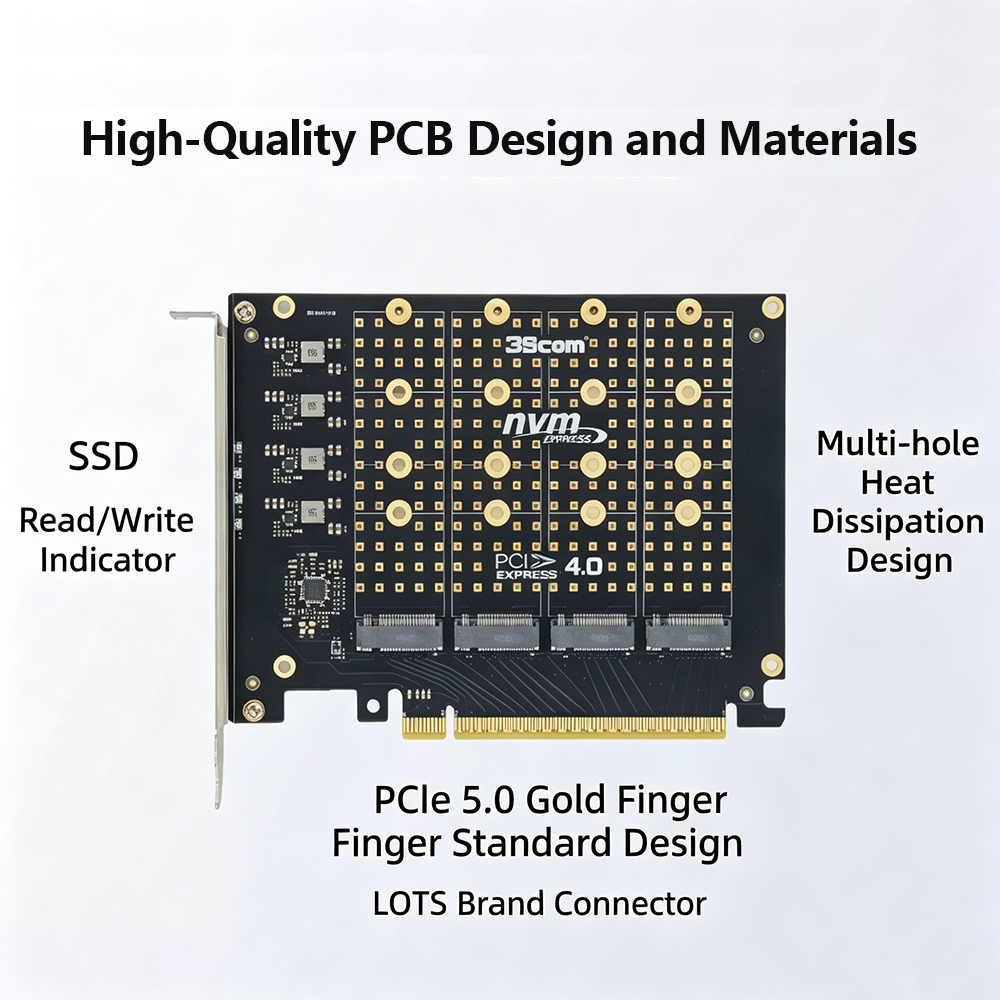 Адаптер-карта PCIe 4.0 X16 для – обзор и цена Quad M.2 Nvme Pcie Bifurcation Card