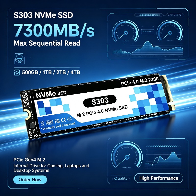 S303 PCIe 4.0 M.2 NVMe SSD 500 – обзор и цена M.2 Nvme 4Tb Pcie 4.0 Ssd